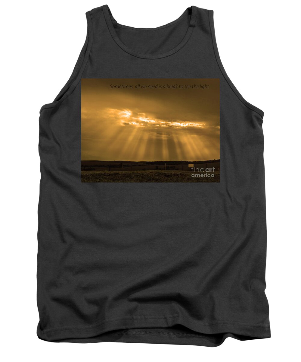 Sunshine Tank Top featuring the photograph A break by Metaphor Photo