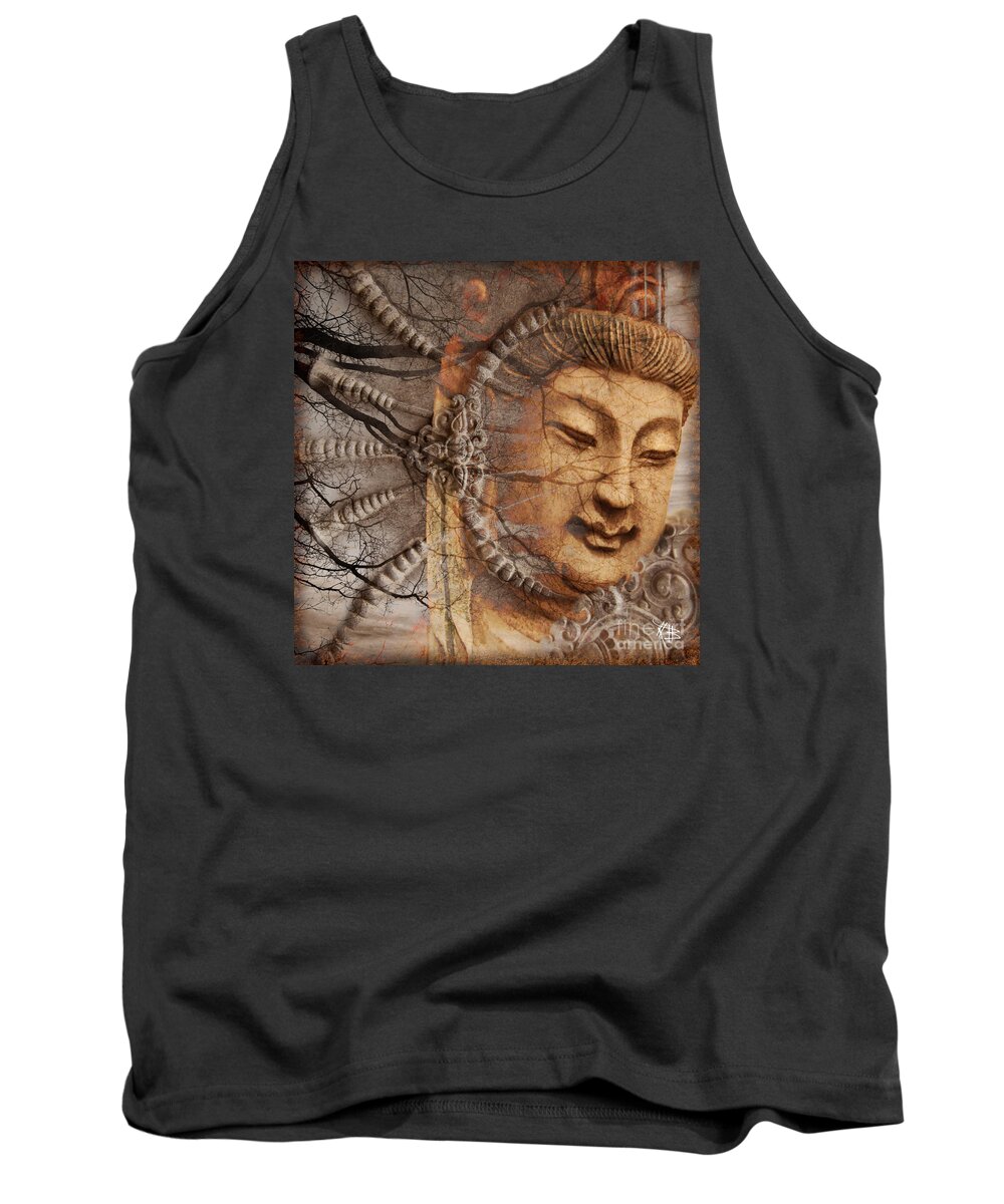 Guan Yin Tank Top featuring the digital art A Cry Is Heard by Christopher Beikmann