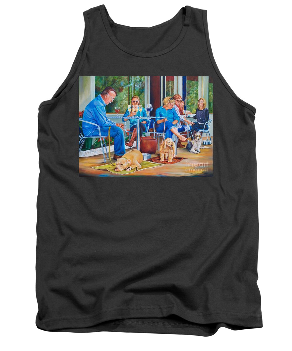 Dogs Tank Top featuring the painting A Dog's Life by AnnaJo Vahle