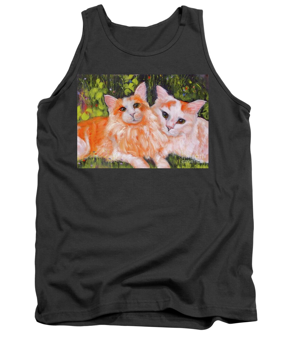 Kitten Tank Top featuring the painting A Duet of Kittens by Susan A Becker