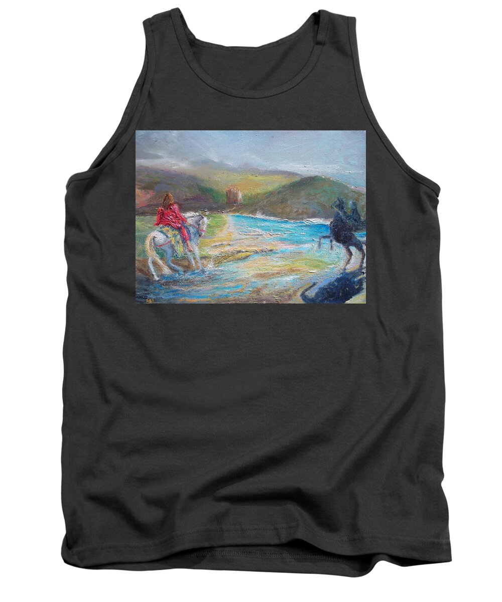 Symbolic Tank Top featuring the painting A Ghost Upon Your Path by Susan Esbensen