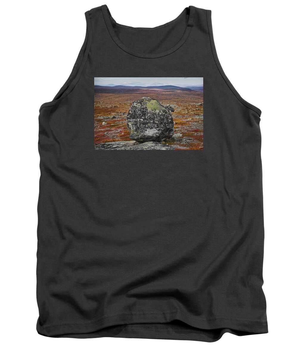 Stone Tank Top featuring the photograph A Rock in the Highland by Pekka Sammallahti