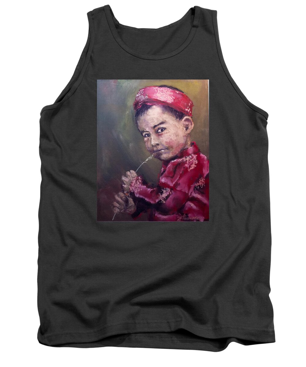 Vietnamese Tank Top featuring the pastel A Taste Of Royalty by Jim Fronapfel