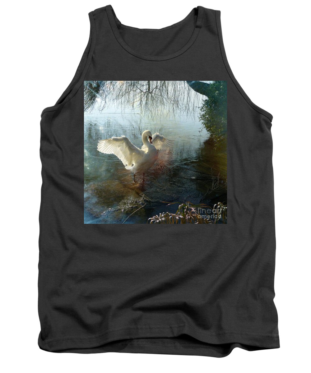 Swan Tank Top featuring the photograph A very fine swan indeed by LemonArt Photography