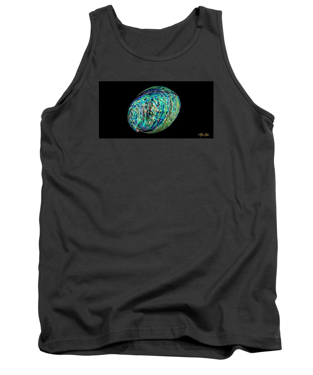 Animals Tank Top featuring the photograph Abalone on Black by Rikk Flohr