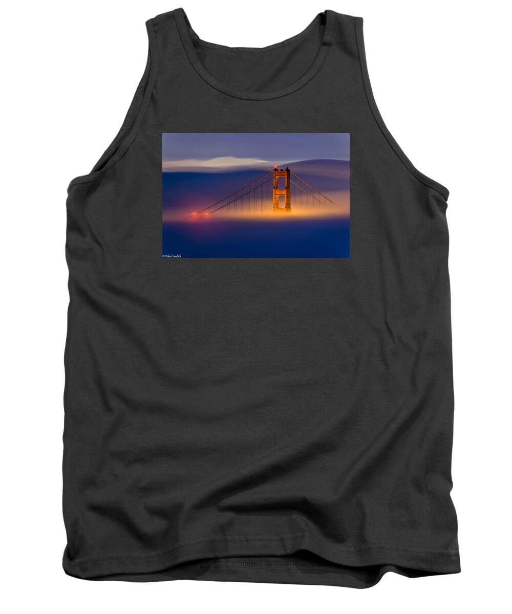 Golden Gate Bridge Tank Top featuring the photograph Above the Fog by Mike Ronnebeck