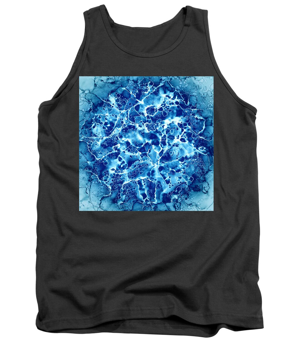 Turquoise Abstract Tank Top featuring the painting Abstract 5 by Patricia Lintner