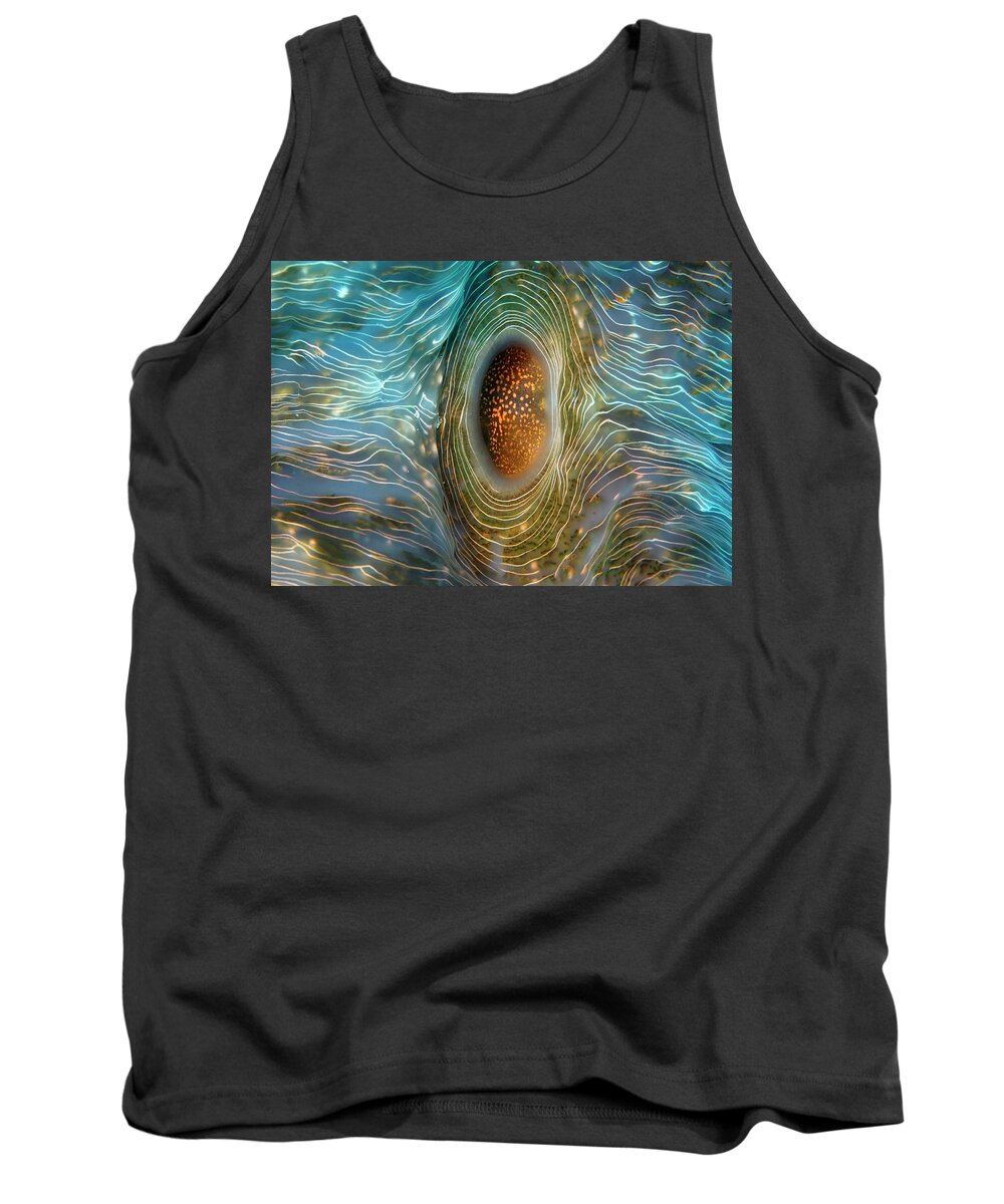 Abstract Tank Top featuring the photograph Abstract clam by Artesub