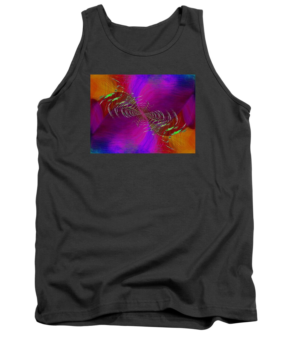 Abstract Tank Top featuring the digital art Abstract Cubed 352 by Tim Allen