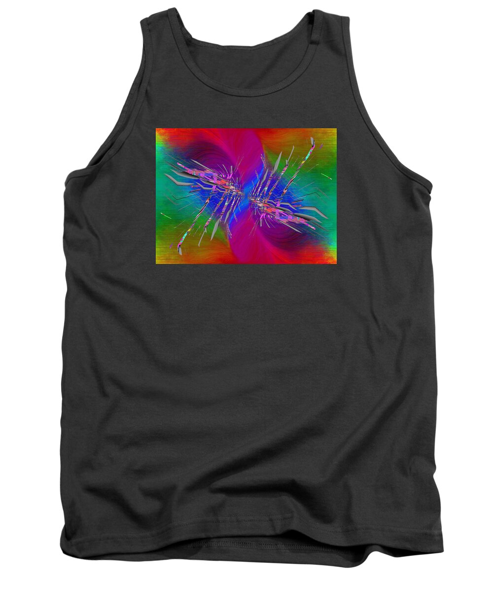 Abstract Tank Top featuring the digital art Abstract Cubed 353 by Tim Allen