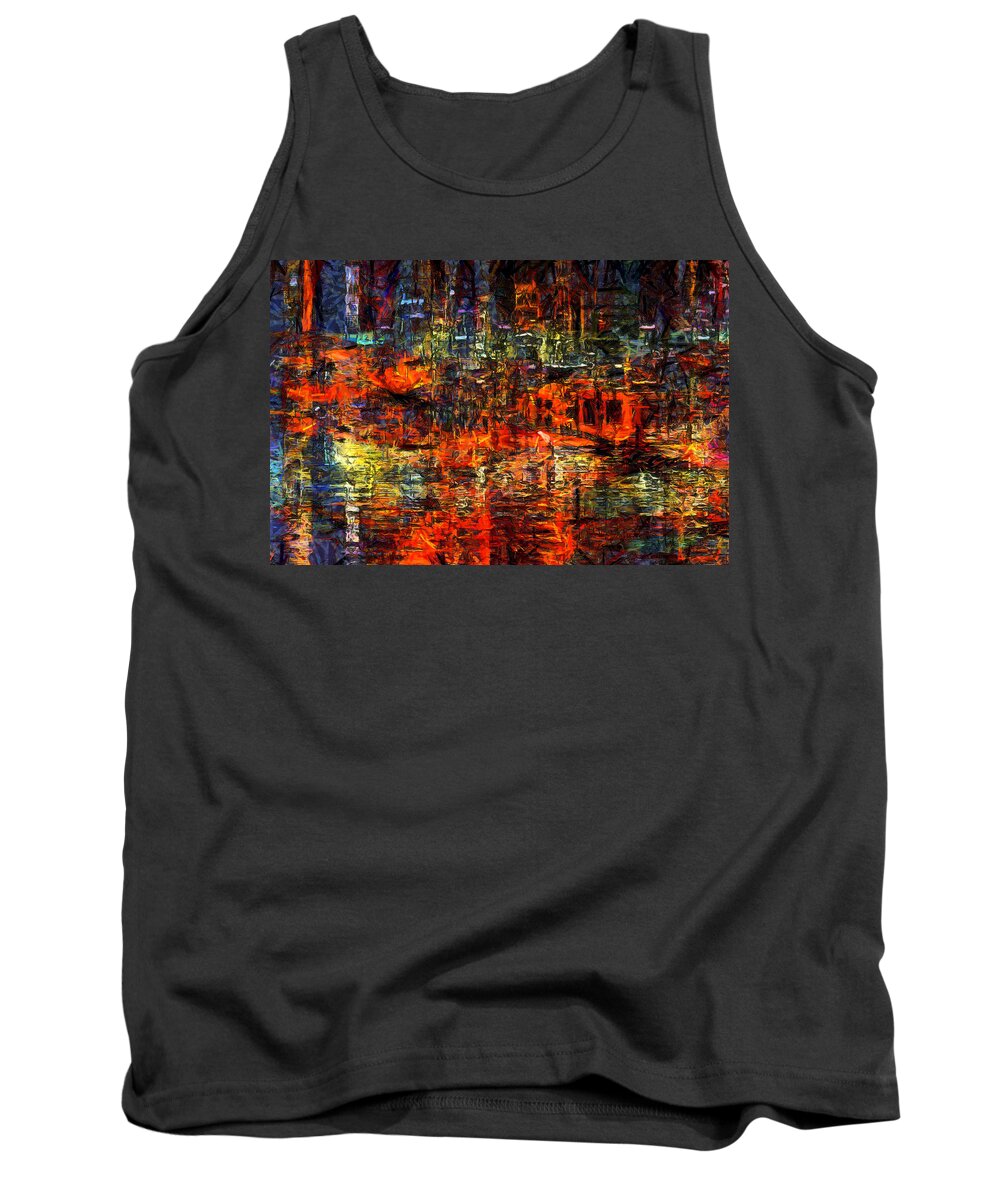 Abstract Evening Tank Top featuring the digital art Abstract Evening by Kiki Art