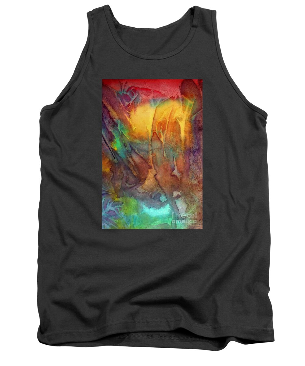 Abstract Tank Top featuring the painting Abstract Reflection by Allison Ashton