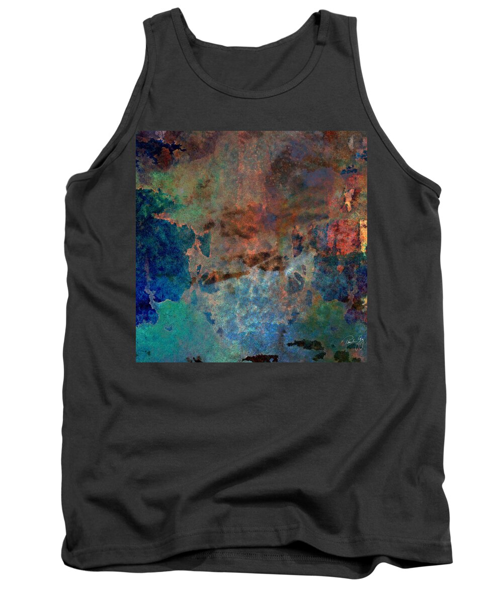 Abstract Tank Top featuring the mixed media Abstract Wash 3 by Paul Gaj