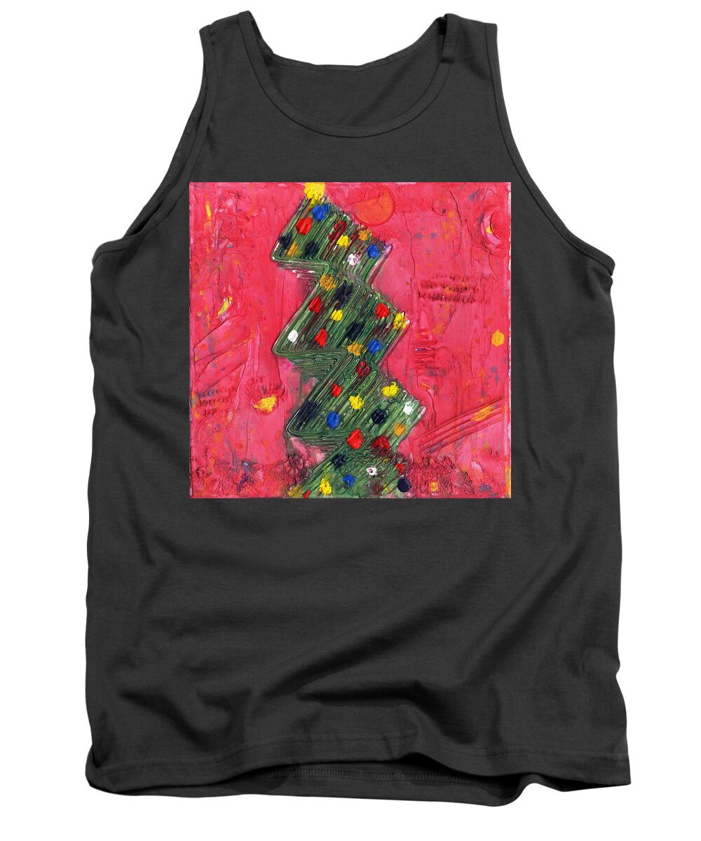 Abstract Tank Top featuring the painting Abstractmas by Phil Strang