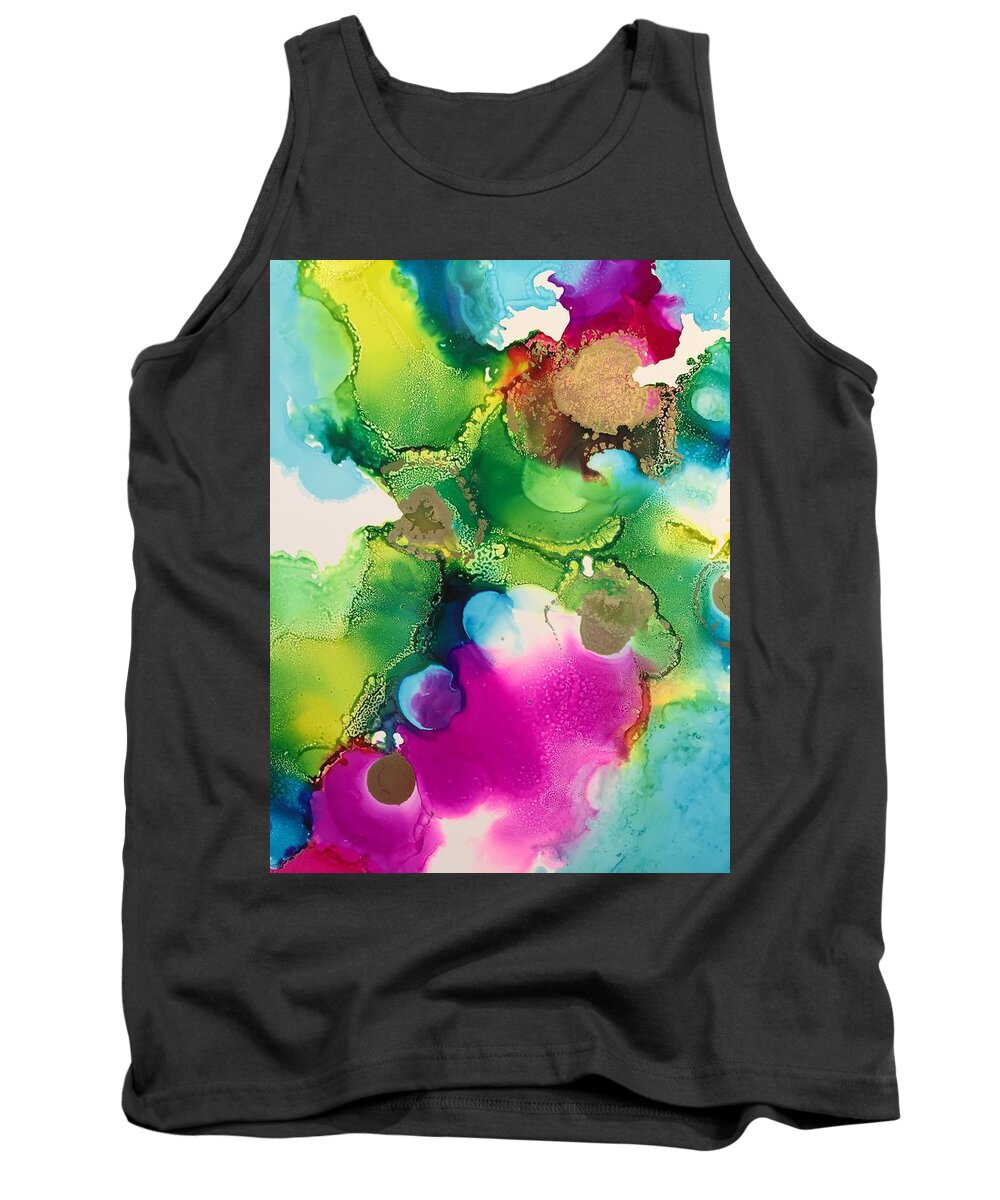 Abstract Tank Top featuring the painting Acceptance by Tara Moorman