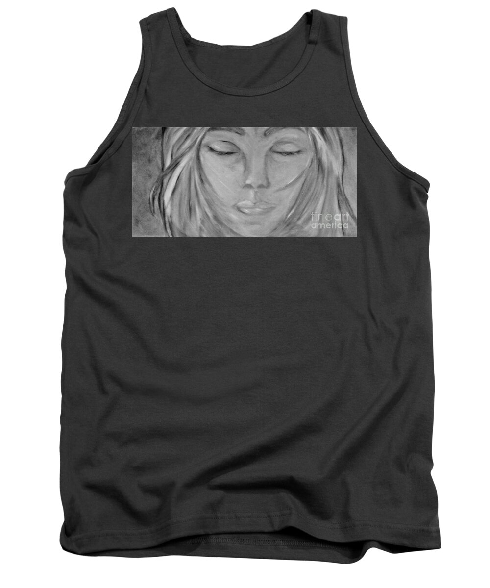 Face Tank Top featuring the mixed media Ache For Love by Tracey Lee Cassin