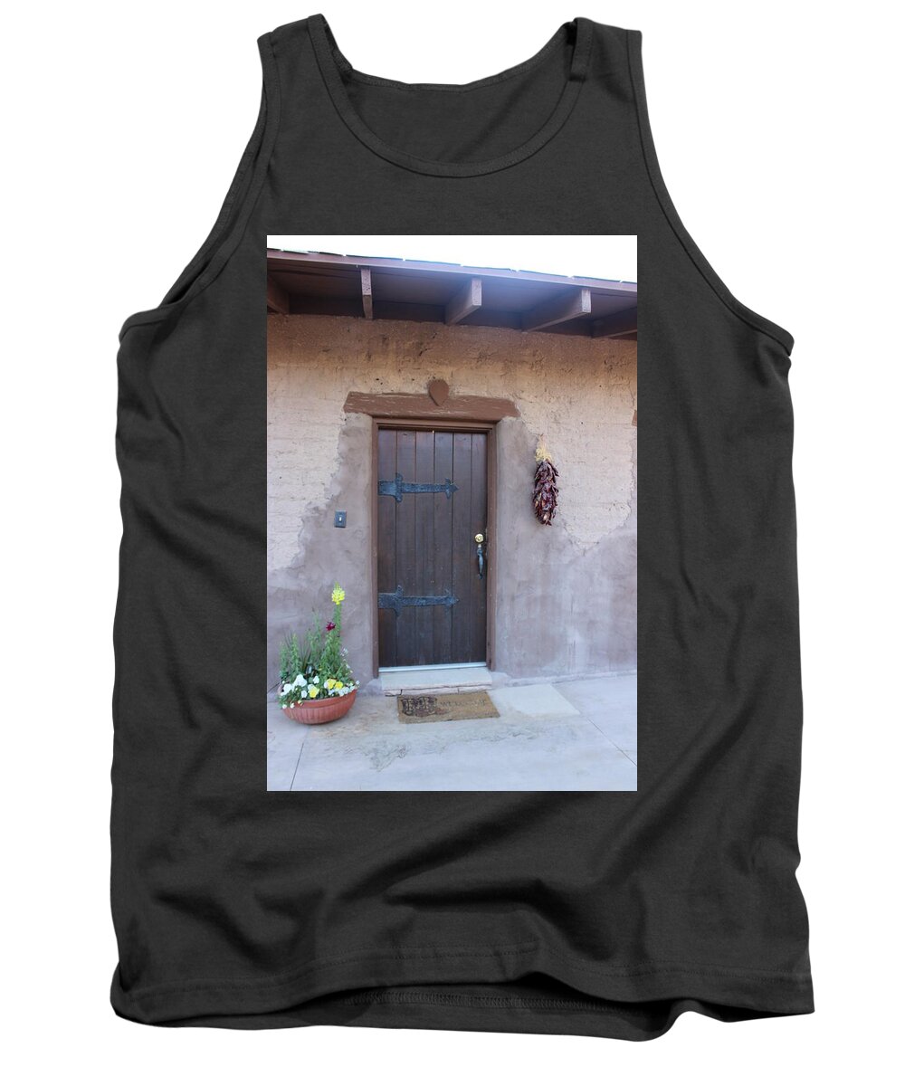 Adobe Tank Top featuring the photograph Adobe Door by Dody Rogers