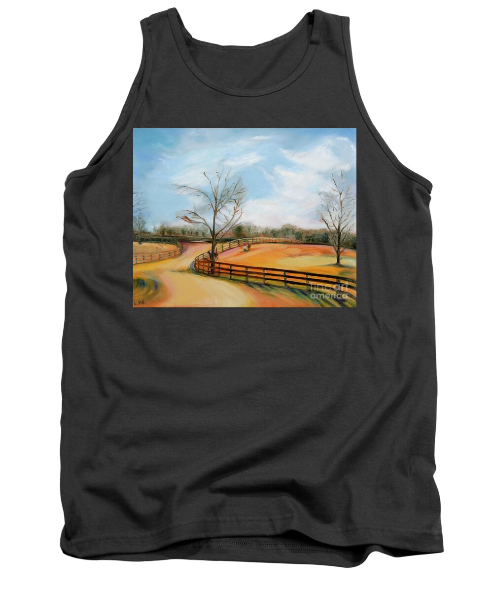 Landscape Tank Top featuring the painting After the Ride by Karen E. Francis by Karen Francis