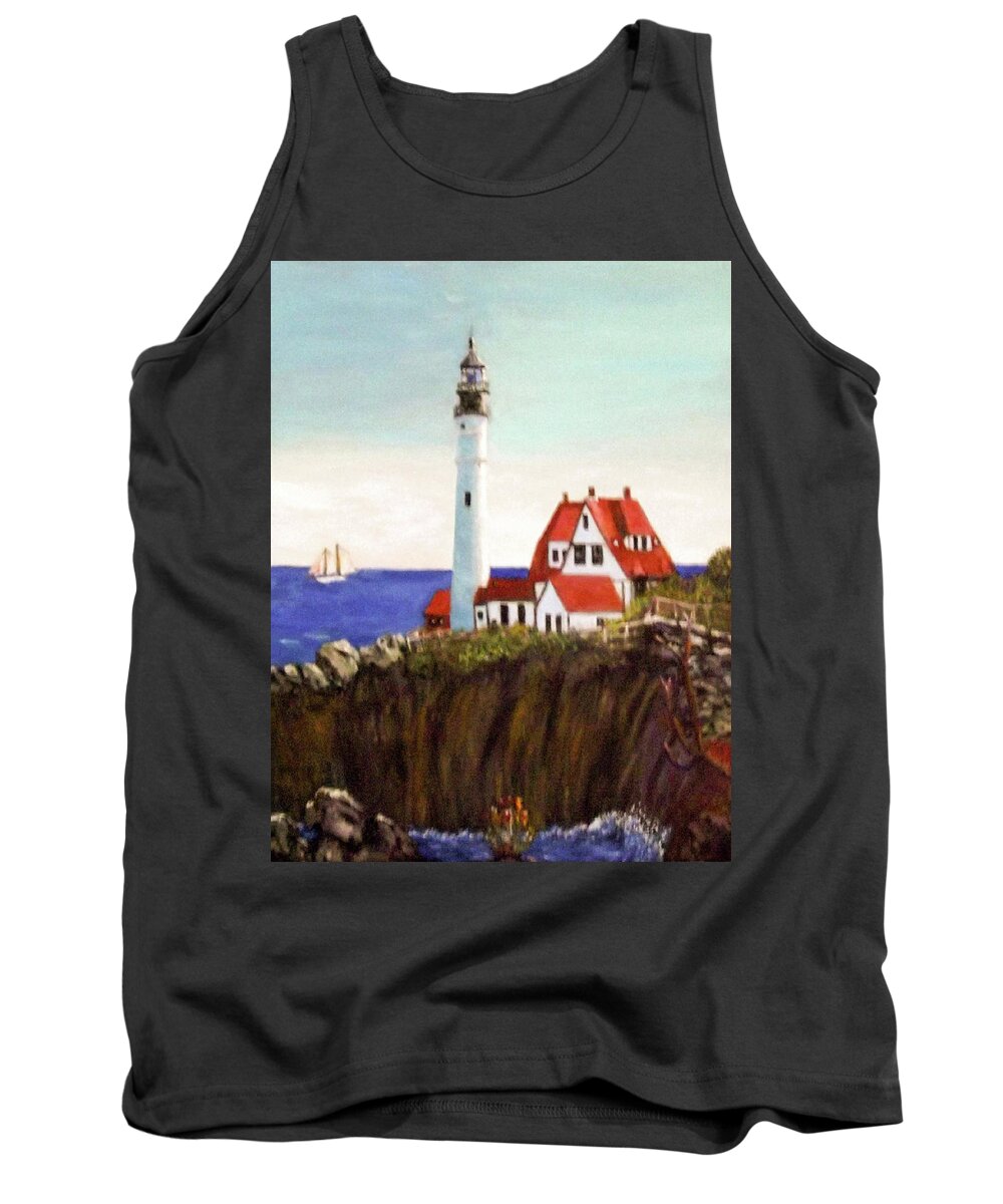 Red Tank Top featuring the painting After the Sorm by Brent Harris