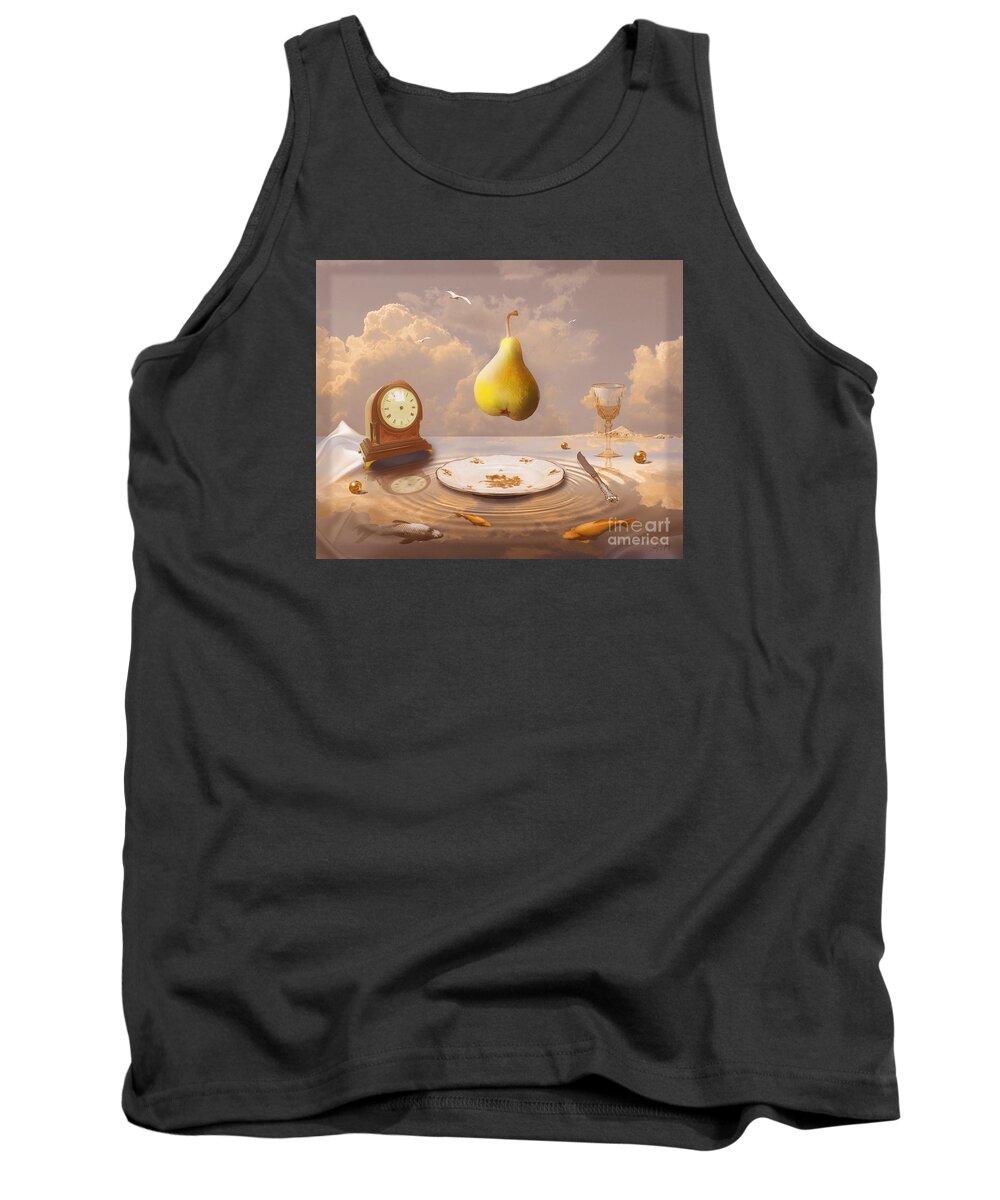 Surrealism Tank Top featuring the drawing Afternoon tea by Alexa Szlavics