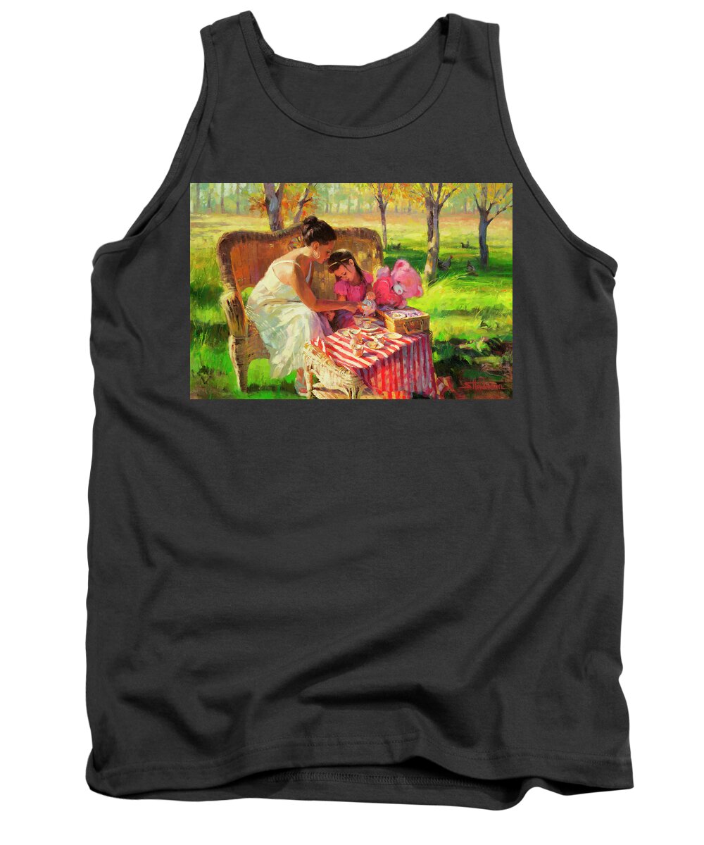 Tea Tank Top featuring the painting Afternoon Tea Party by Steve Henderson