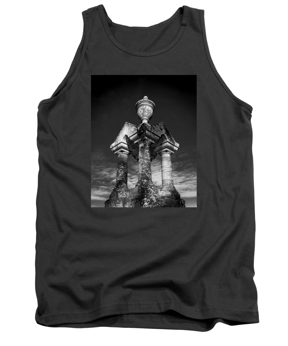 Stone Tank Top featuring the photograph Aged Stone and Sky by Robert McKay Jones