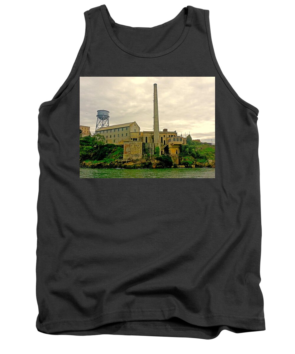 Alcatraz Tank Top featuring the photograph Alcatraz from the West by Robert Meyers-Lussier