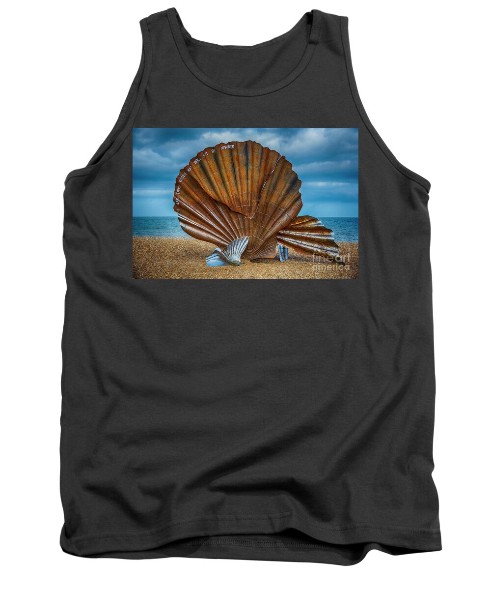 Aldeburgh Shell Tank Top featuring the photograph Aldeburgh Scallop Shell by Chris Thaxter