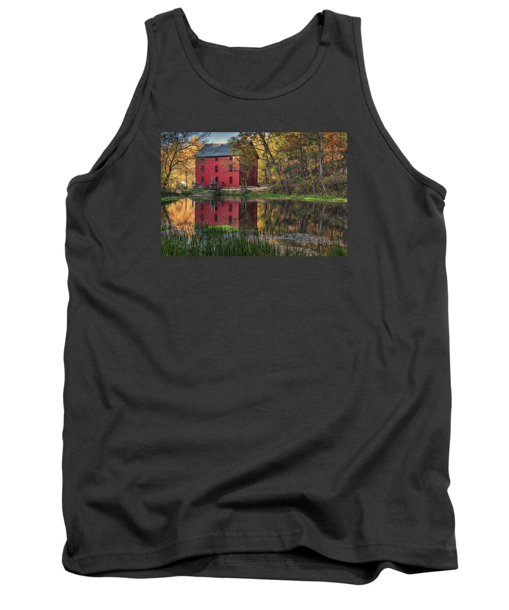 Alley Spring Tank Top featuring the photograph Alley Spring Mill Fall MO DSC09240 by Greg Kluempers