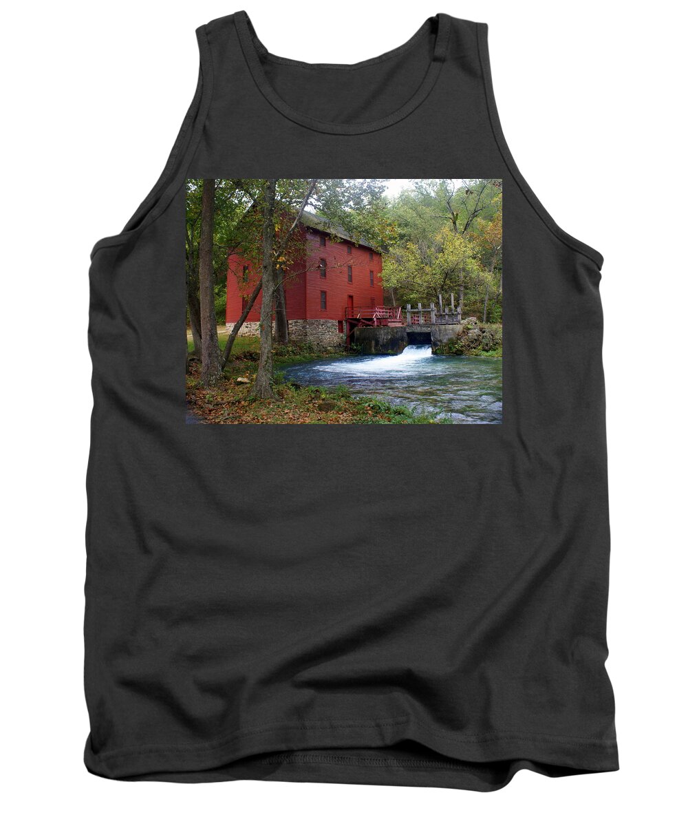 Ozarks Tank Top featuring the photograph Alley Sprng Mill 3 by Marty Koch