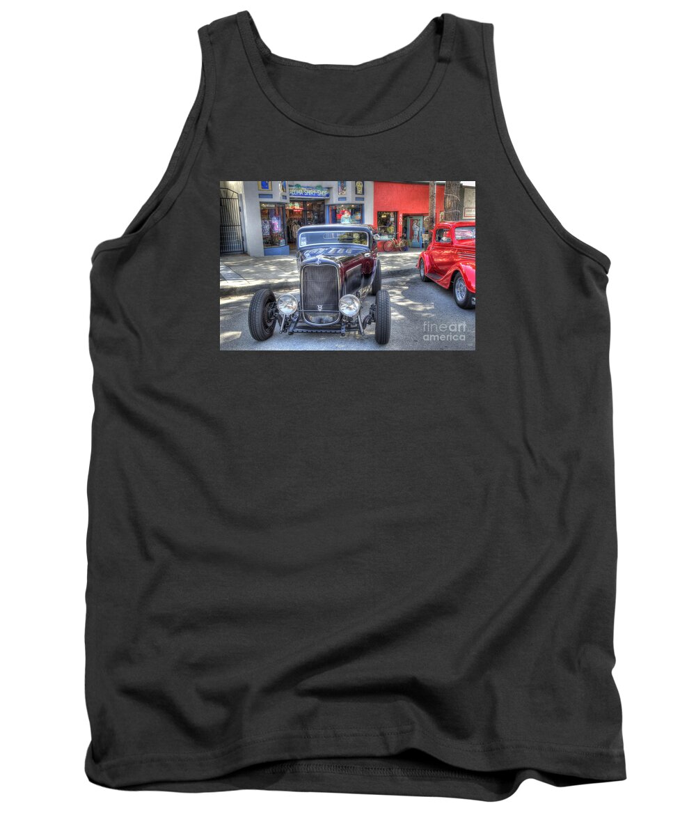Hdr Process Tank Top featuring the photograph Aloha Cars and Pinups by Mathias 