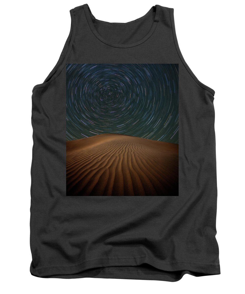 Star Trails Tank Top featuring the photograph Alone on the Dunes by Darren White