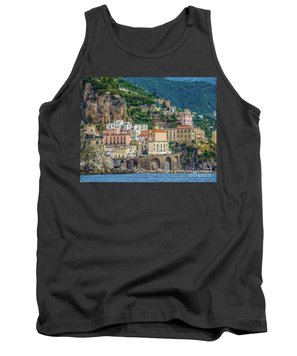 Amalfi Town Tank Top featuring the photograph Amalfi-Amalfi Coast by Maria Rabinky