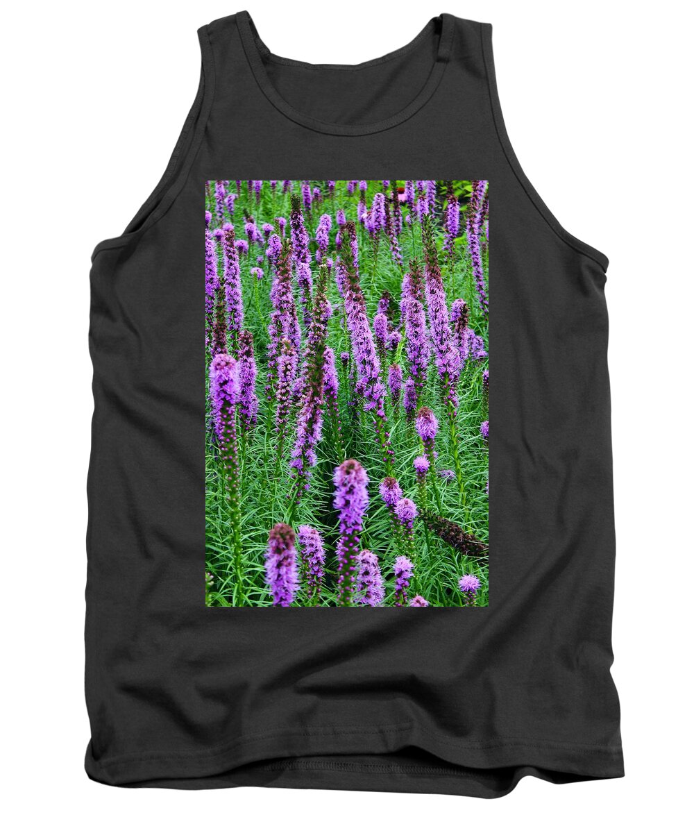 Photograph Tank Top featuring the photograph Amazing Blazing Star Flowers in Purple by M E