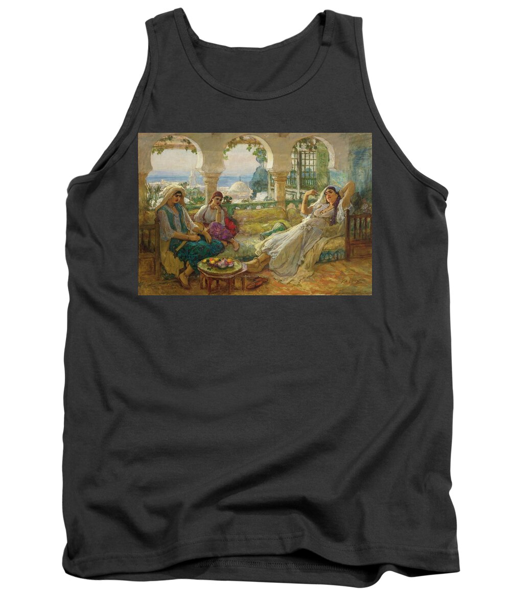 Frederick Arthur Bridgman 1847 - 1928 American - On The Terrace Tank Top featuring the painting American On The Terrace by Frederick Arthur