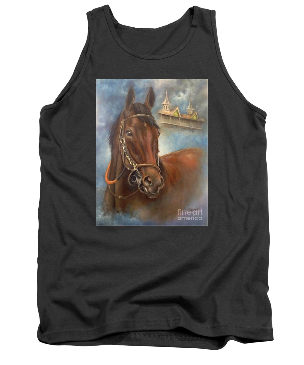 Horse Tank Top featuring the painting American Pharoah #2 by Bella Apollonia