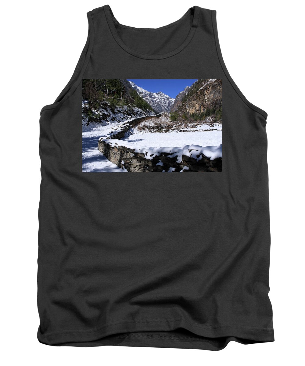 Hiking Tank Top featuring the photograph Annapurna Circuit Trail by Aidan Moran