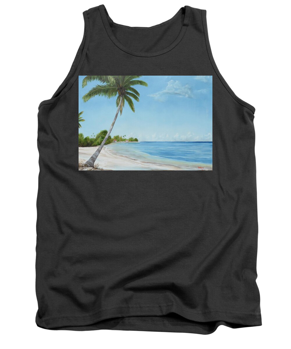 Paradise Tank Top featuring the painting Another Day In Paradise by Lloyd Dobson