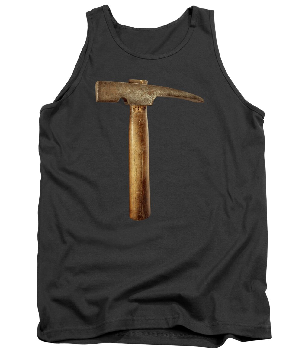 Brick Tank Top featuring the photograph Antique Plumb Masonry Hammer on White by YoPedro