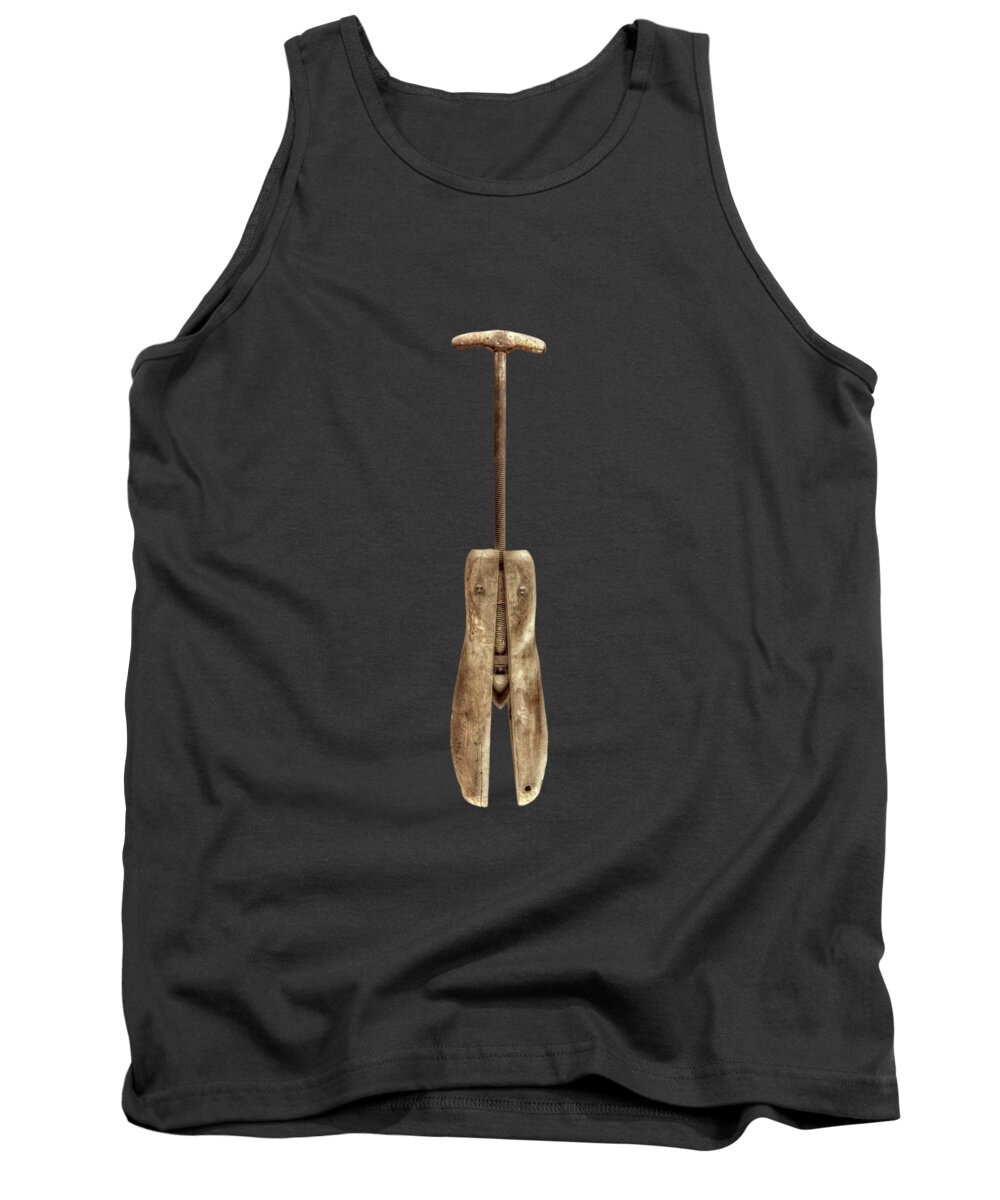 Art Tank Top featuring the photograph Antique Shoe Stretcher on Black by YoPedro