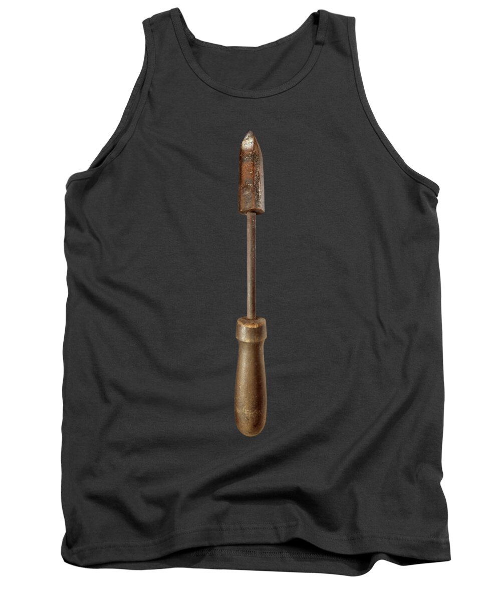 Antique Tank Top featuring the photograph Antique Soldering Iron on Black by YoPedro