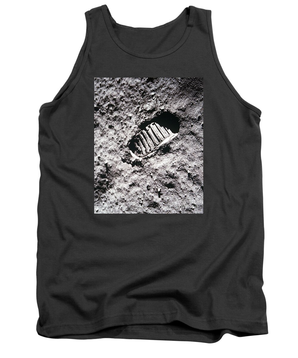 Astronomy Tank Top featuring the photograph Apollo 11 Footprint on the Moon by NASA Science Source