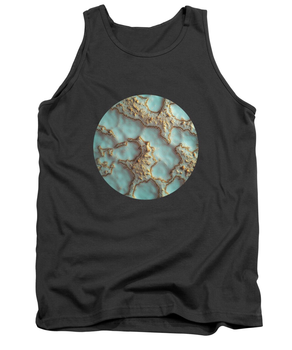 Digital Tank Top featuring the digital art Aqua Coral Reef Abstract by Spacefrog Designs