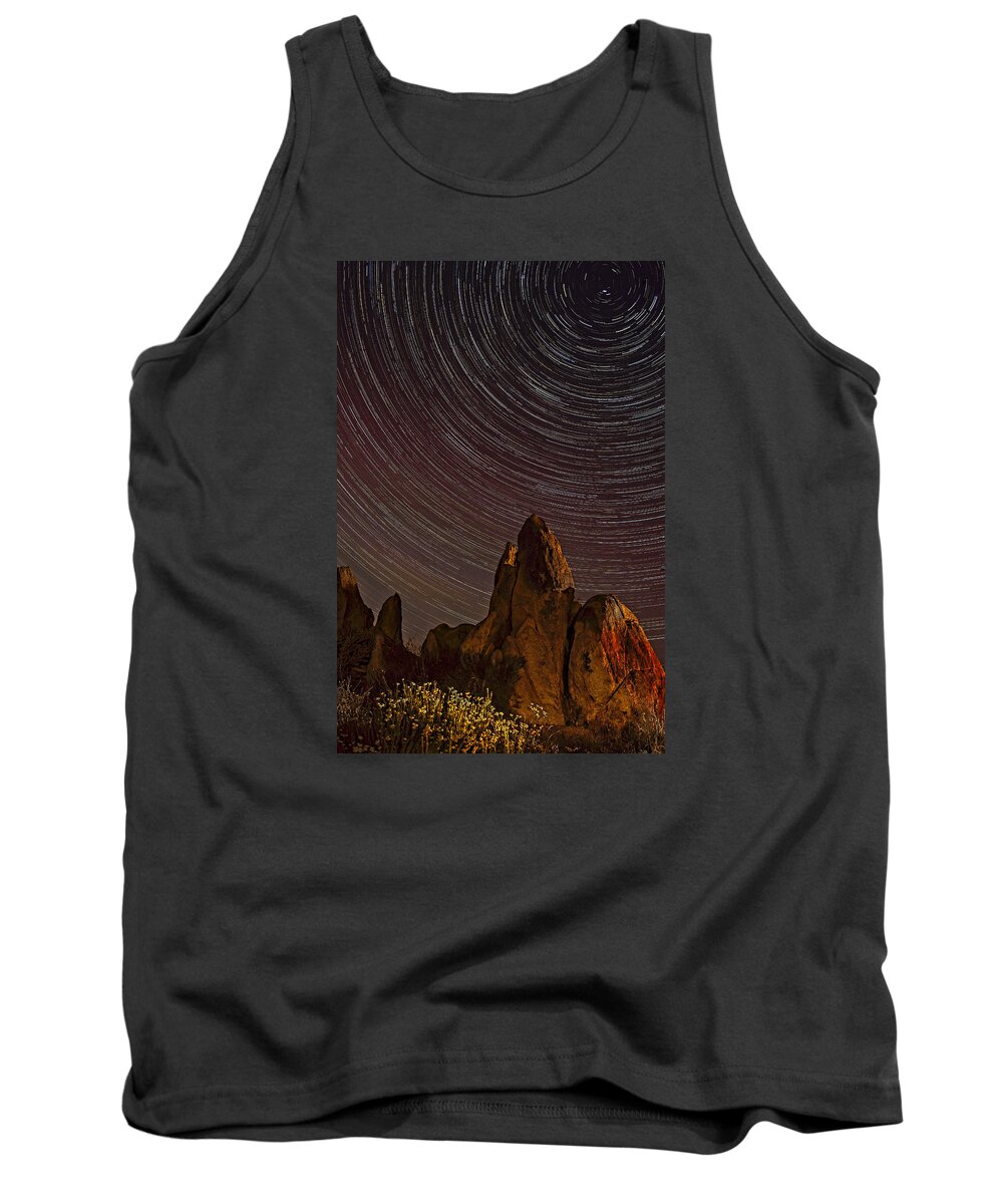Startrails Tank Top featuring the photograph Aquanga Star Trails by Paul LeSage