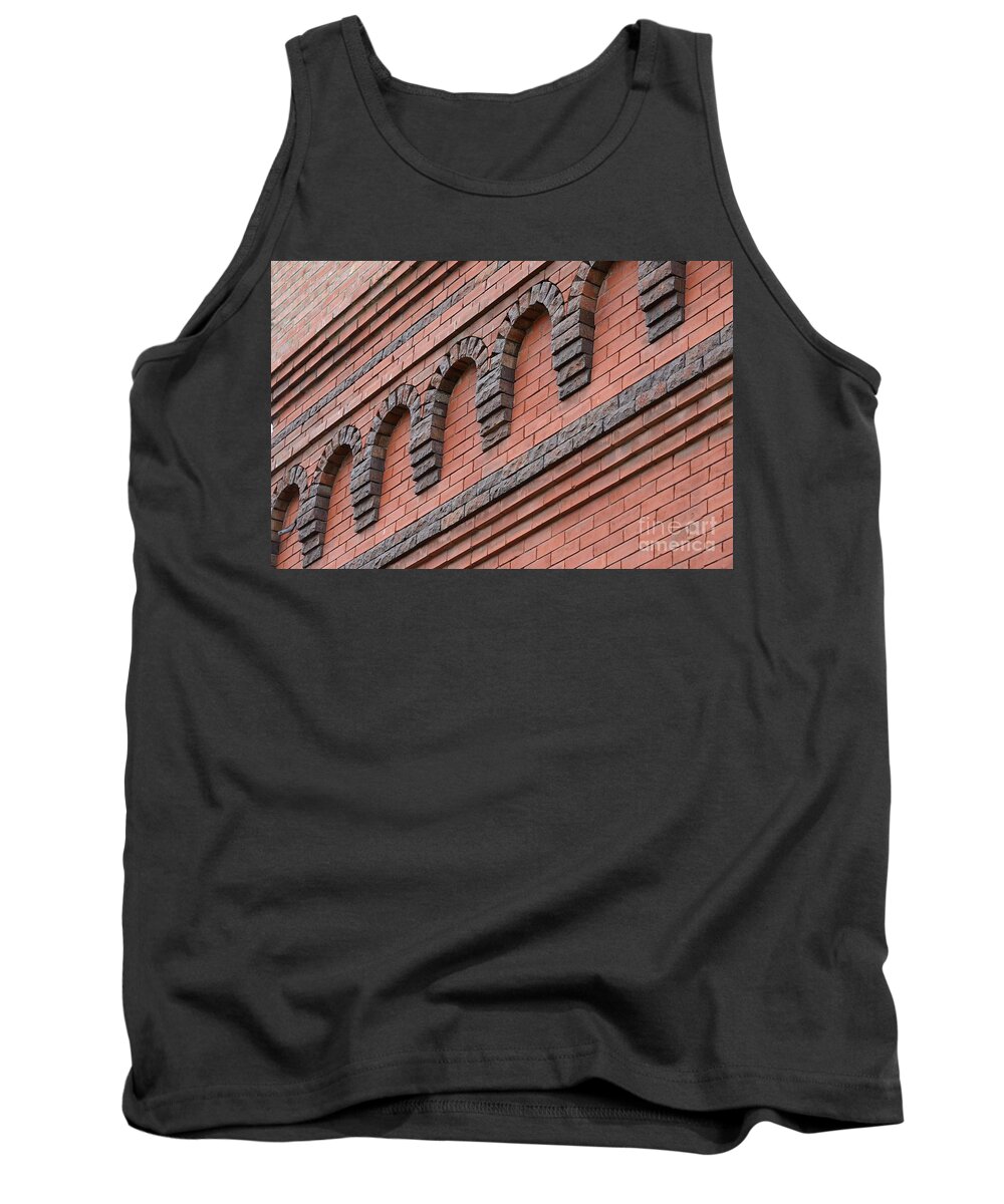 Brick Wall Architecture Mason Masonry Arch Tank Top featuring the photograph Arch March by Ken DePue
