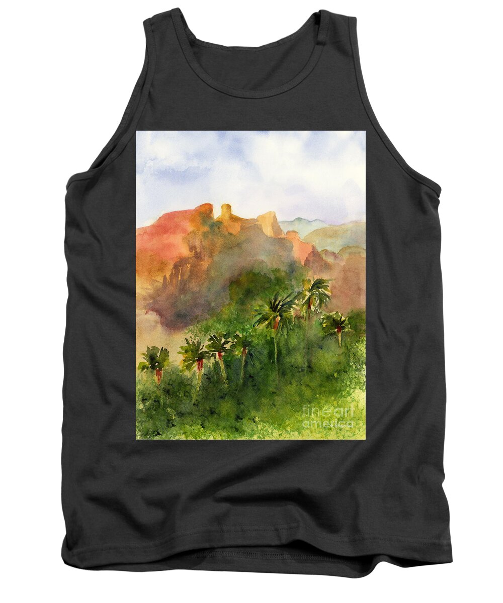 Arizona Tank Top featuring the painting Arizona Palms by Amy Kirkpatrick