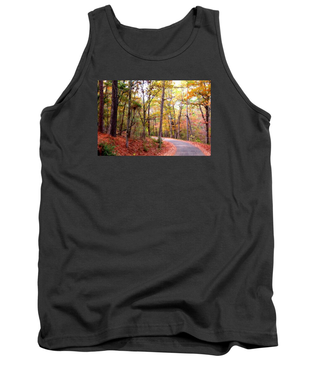 Davey Dogwood Park Texas Tank Top featuring the photograph Around the Bend by Linda James