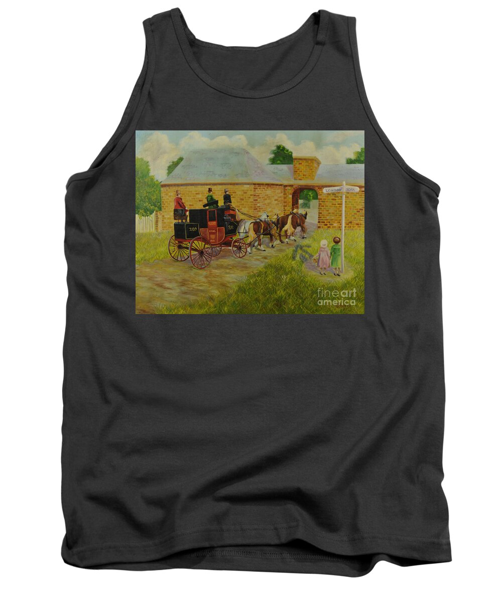 Mail Coach Tank Top featuring the painting Arrival by Charlotte Blanchard