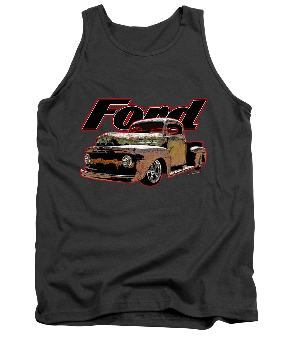 Rat Rod Tank Top featuring the photograph Beach Rat Rod Pickup Working on its Patina by Chas Sinklier