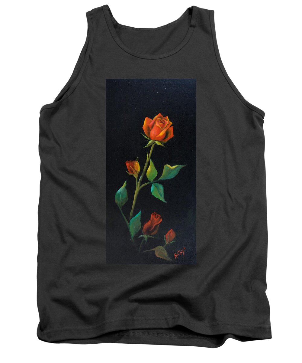 Rose Tank Top featuring the painting Ascending by Nataya Crow